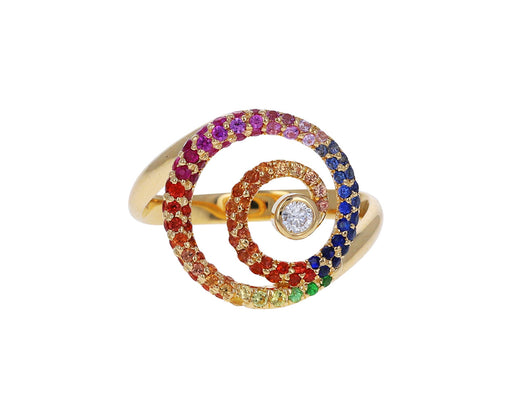 Rainbow Sapphire Tie-Dye Destiny Ring
