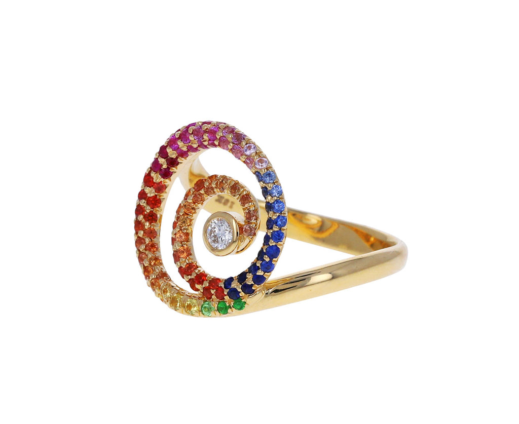 Rainbow Sapphire Tie-Dye Destiny Ring