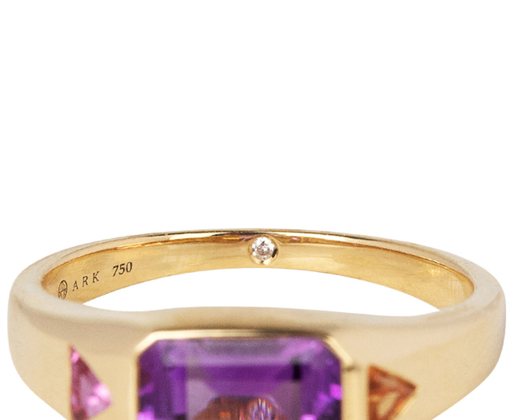 Ark Mini Amethyst Creation Ring Diamond Shot