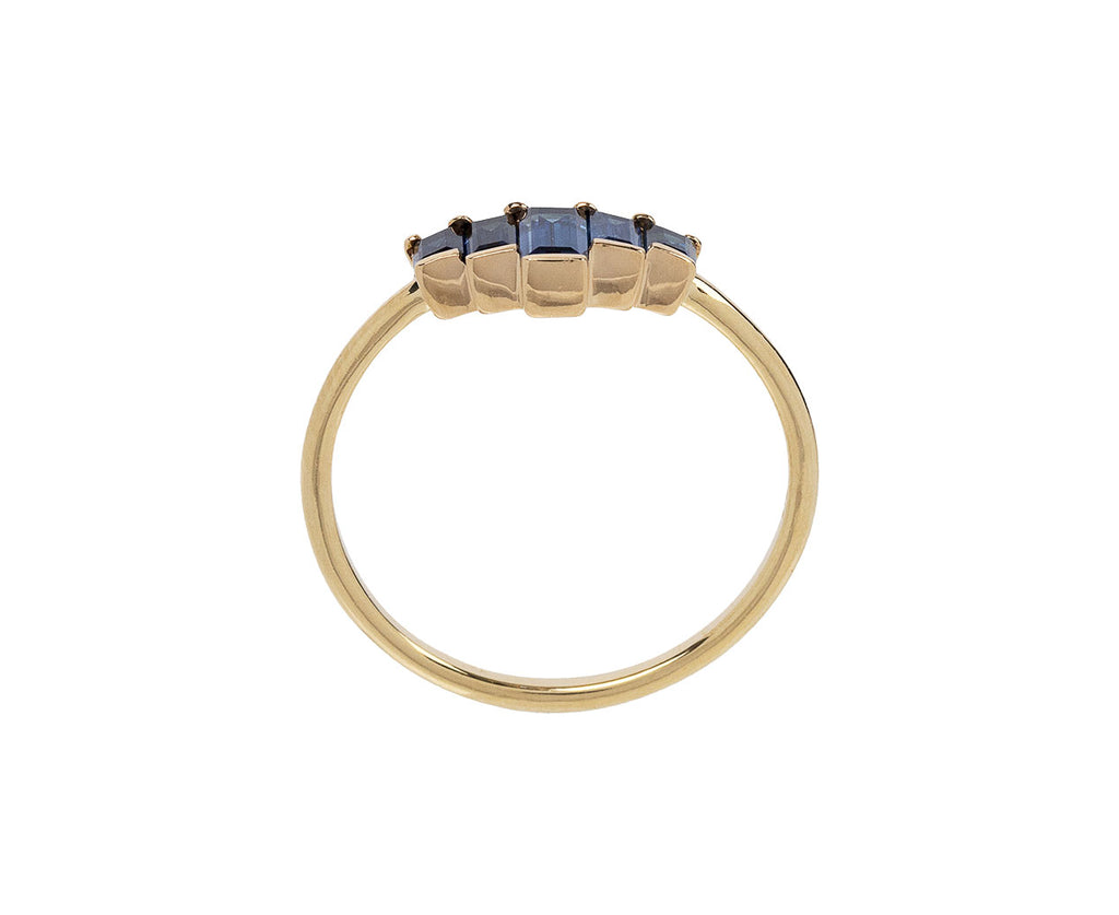 Artëmer Blue Sapphire Baguette Ring Top View