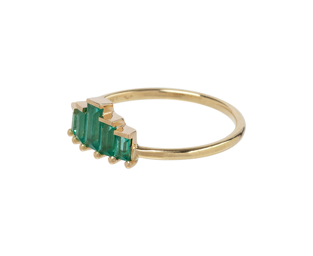 Artëmer Emerald Baguette Ring Side View