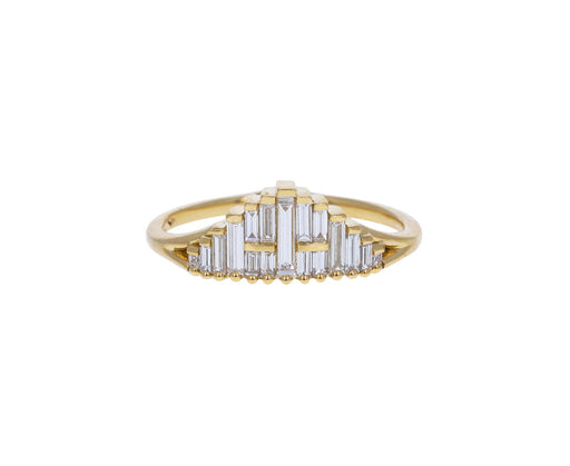 Art Deco Baguette Diamond Cluster Ring