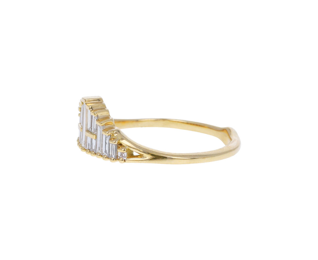 Art Deco Baguette Diamond Cluster Ring