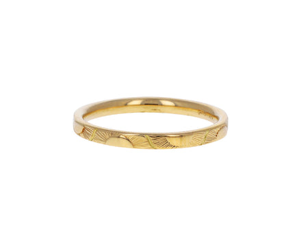 Golden Sun Pattern Wedding Band