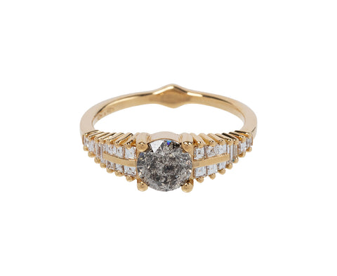 Artëmer Baguette and Snowy Diamond Solitaire Ring