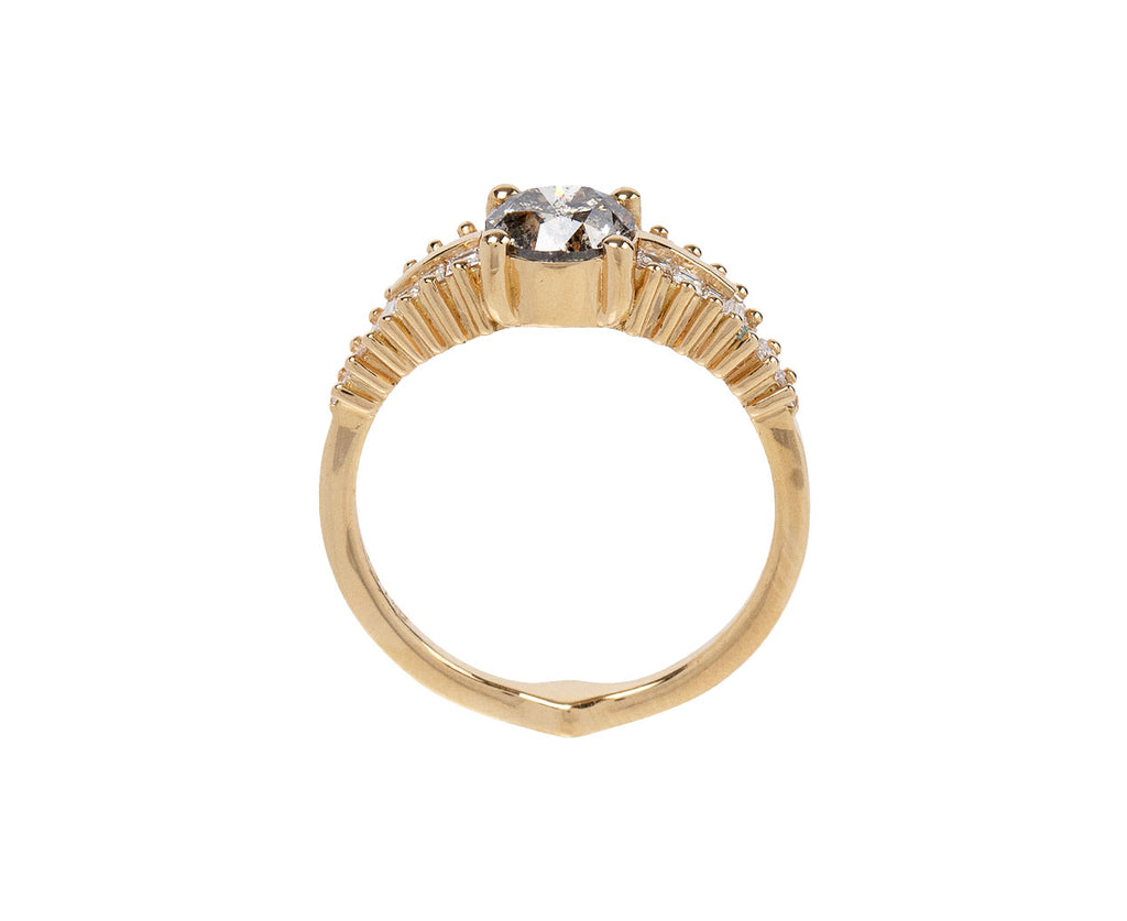 Artëmer Baguette and Snowy Diamond Solitaire Ring Top