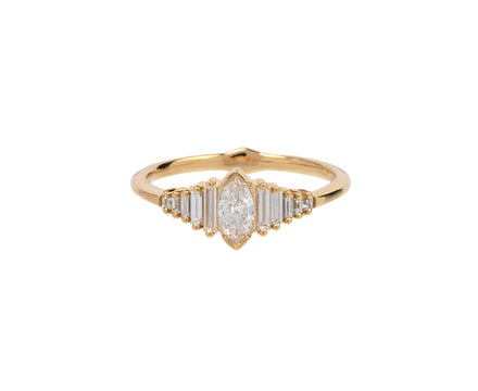 Marquise Diamond Dainty Deco Ring