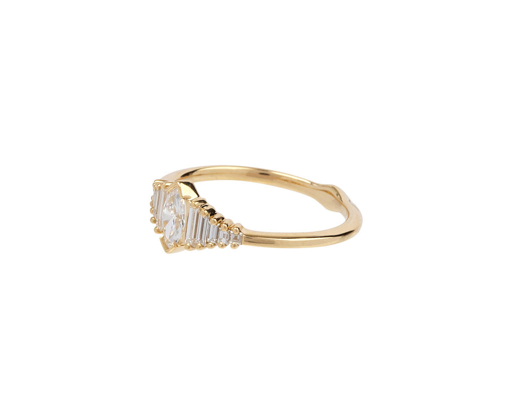 Marquise Diamond Dainty Deco Ring