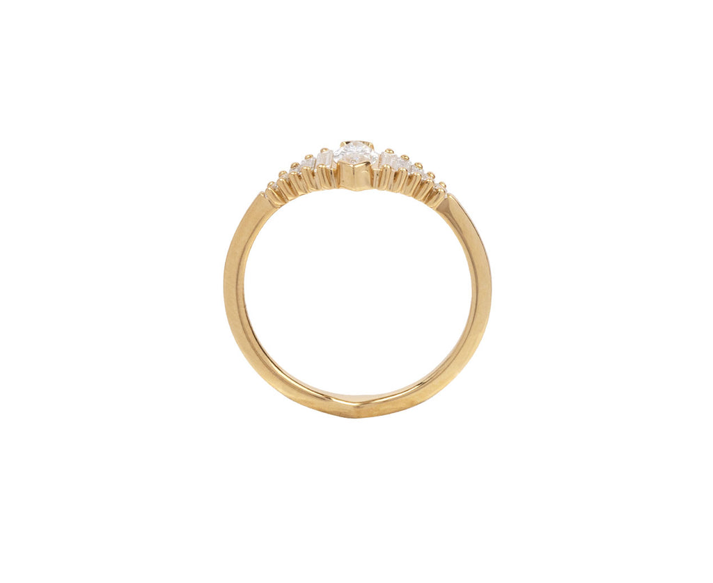 Marquise Diamond Dainty Deco Ring