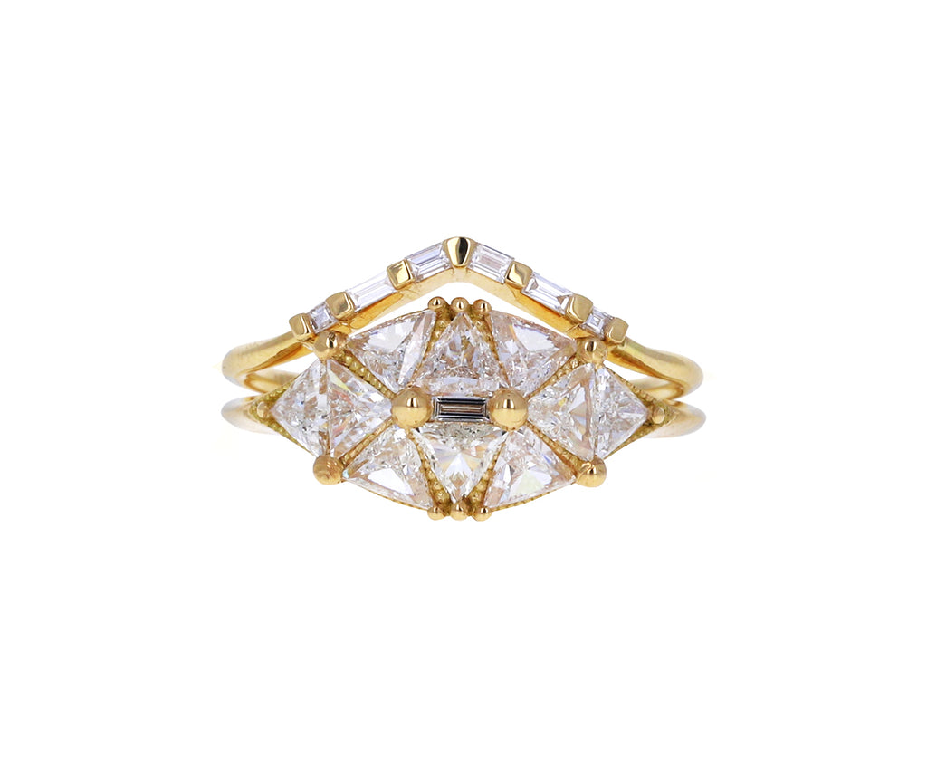 Baguette Diamond Chevron Ring