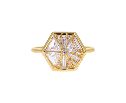 Baguette and Trillion Diamond Hexagon Ring
