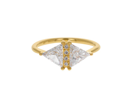 Large Vintage Diamond Triangle Ring