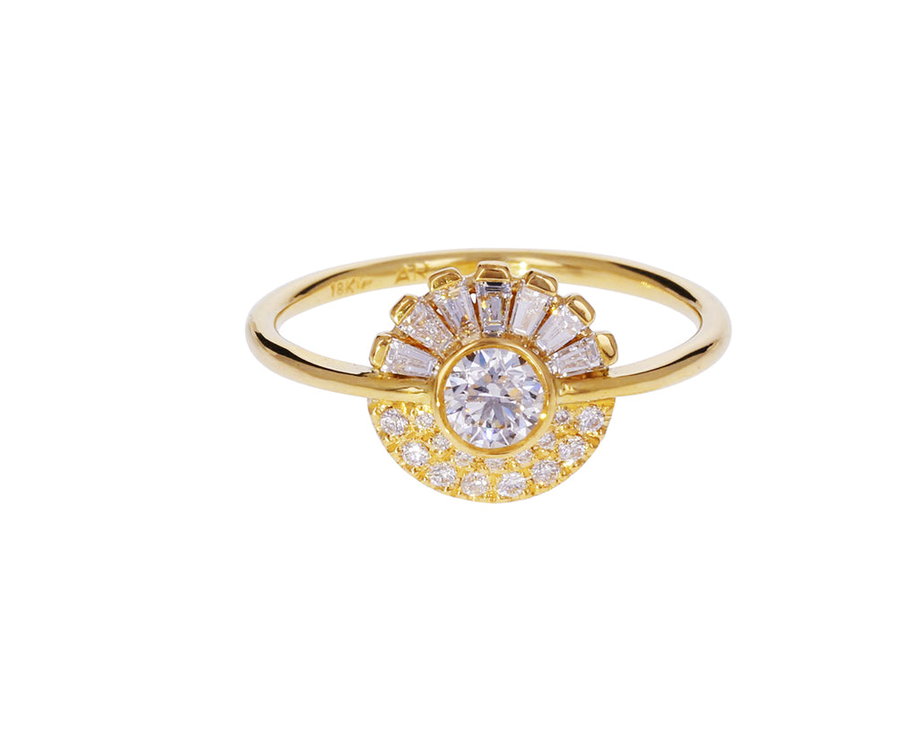 Round and Baguette Diamond Halo Ring - TWISTonline 