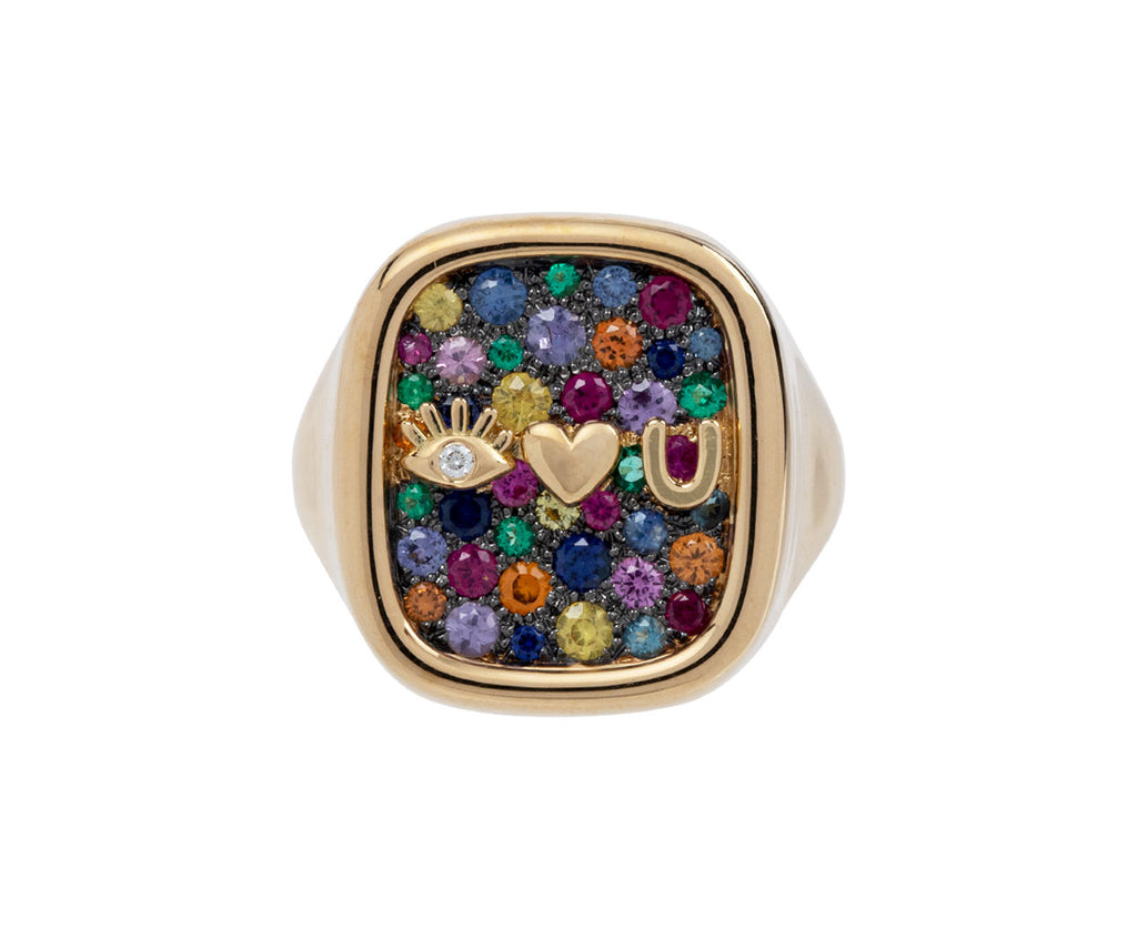 Brent Neale Rainbow Sapphire 'Eye Love U' Ring