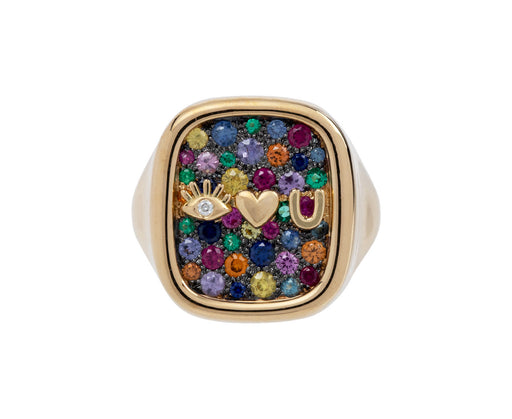 Brent Neale Rainbow Sapphire 'Eye Love U' Ring