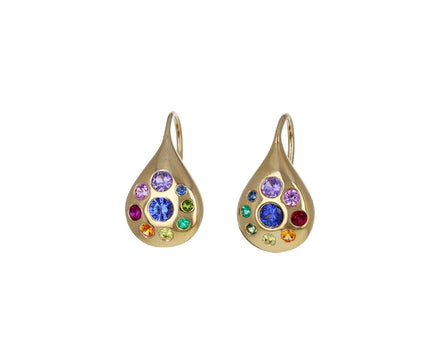 Rainbow Sapphire Small Petal Earrings