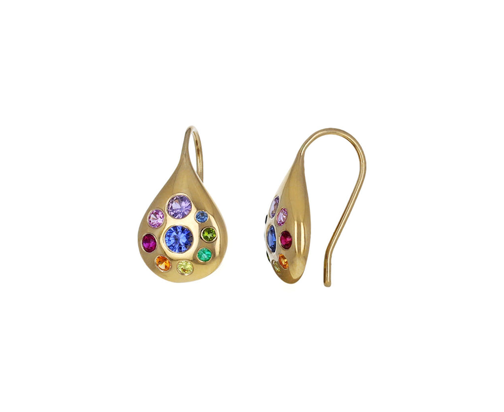 Rainbow Sapphire Small Petal Earrings