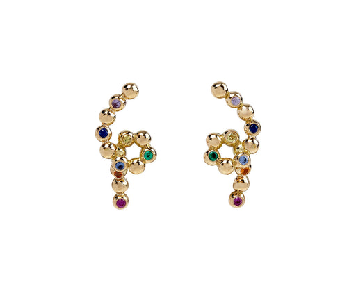 Brent Neale Small Rainbow Thread Knot Earrings