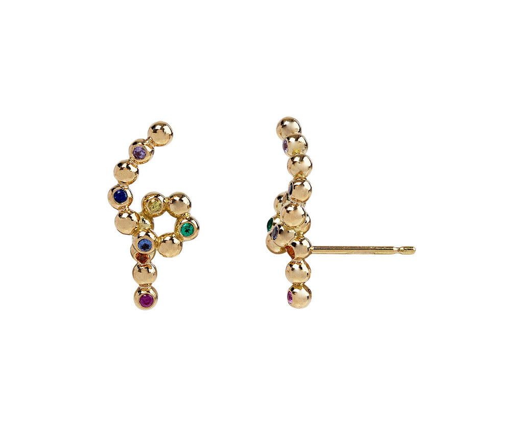 Brent Neale Small Rainbow Thread Knot Earrings Side View