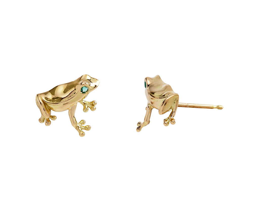 Brent Neale Tiny Frog Stud Earrings Side View