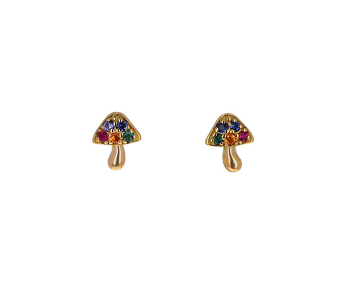 Rainbow Sapphire Tiny Mushroom Studs