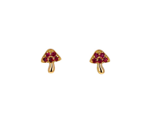 Ruby Tiny Mushroom Studs