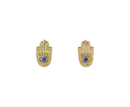 Sapphire Hamsa Hand Stud Earrings