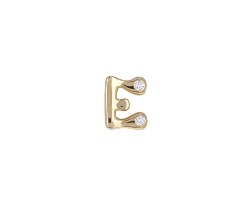 Diamond 'E' Bubble Letter SINGLE Stud Earring