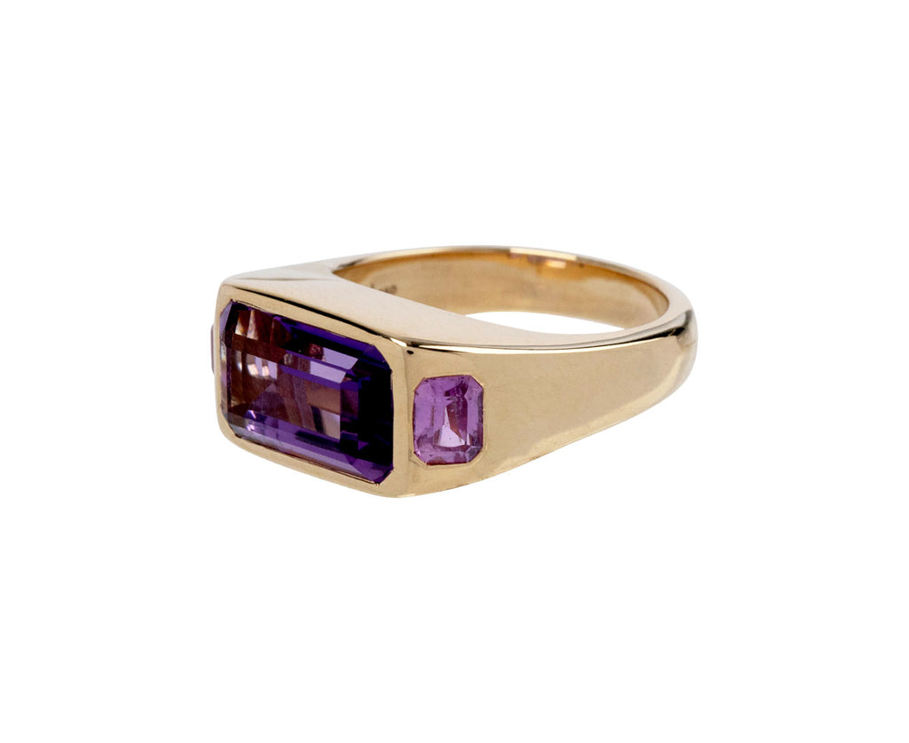 Brent Neale Amethyst and Pink Sapphire Gypsy Ring Side View