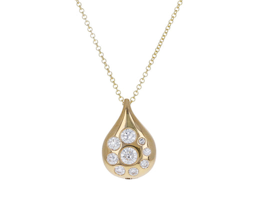 Medium Diamond Petal Pendant Necklace