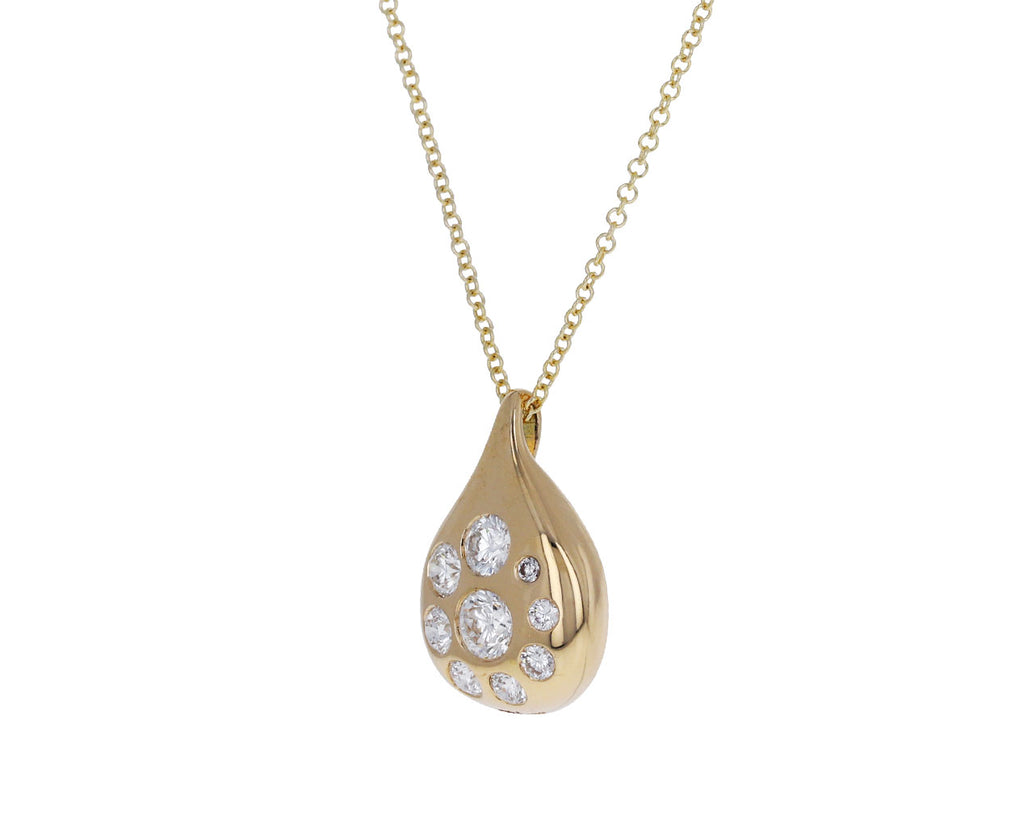 Medium Diamond Petal Pendant Necklace