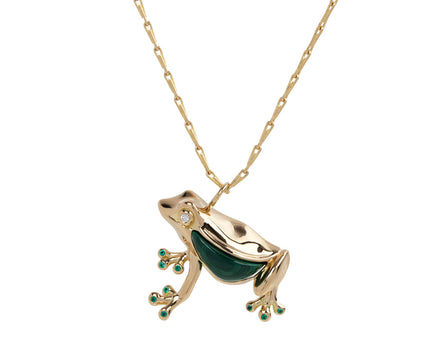 Brent Neale Malachite Frog Pendant Necklace
