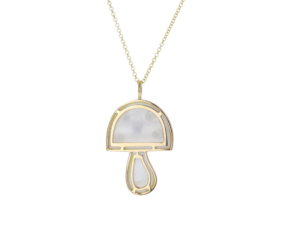 Moonstone and Diamond Mini Mushroom Necklace