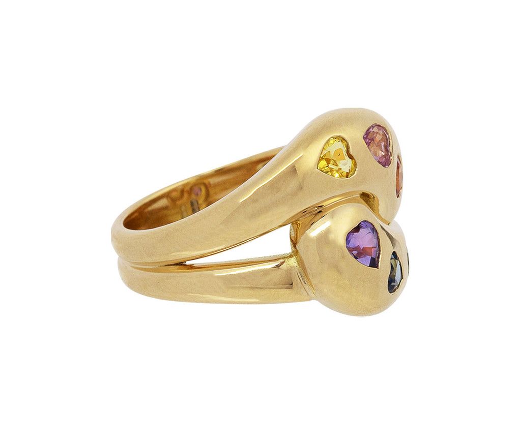 Rainbow Sapphire Heart Knot Ring - TWISTonline 