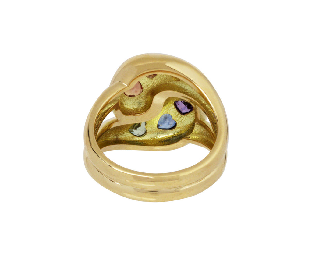 Rainbow Sapphire Heart Knot Ring - TWISTonline 