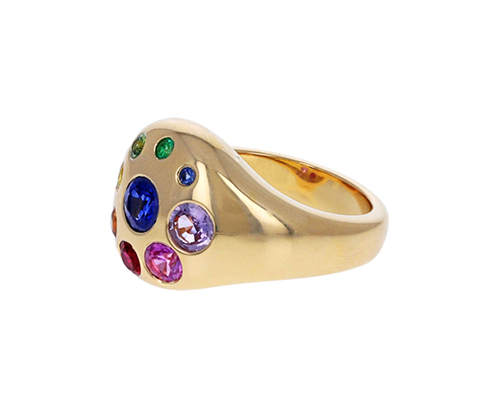 Rainbow Sapphire Large Petal Ring