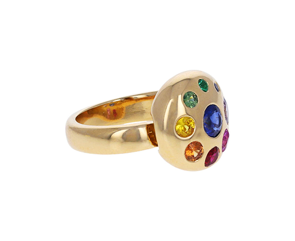 Rainbow Sapphire Large Petal Ring