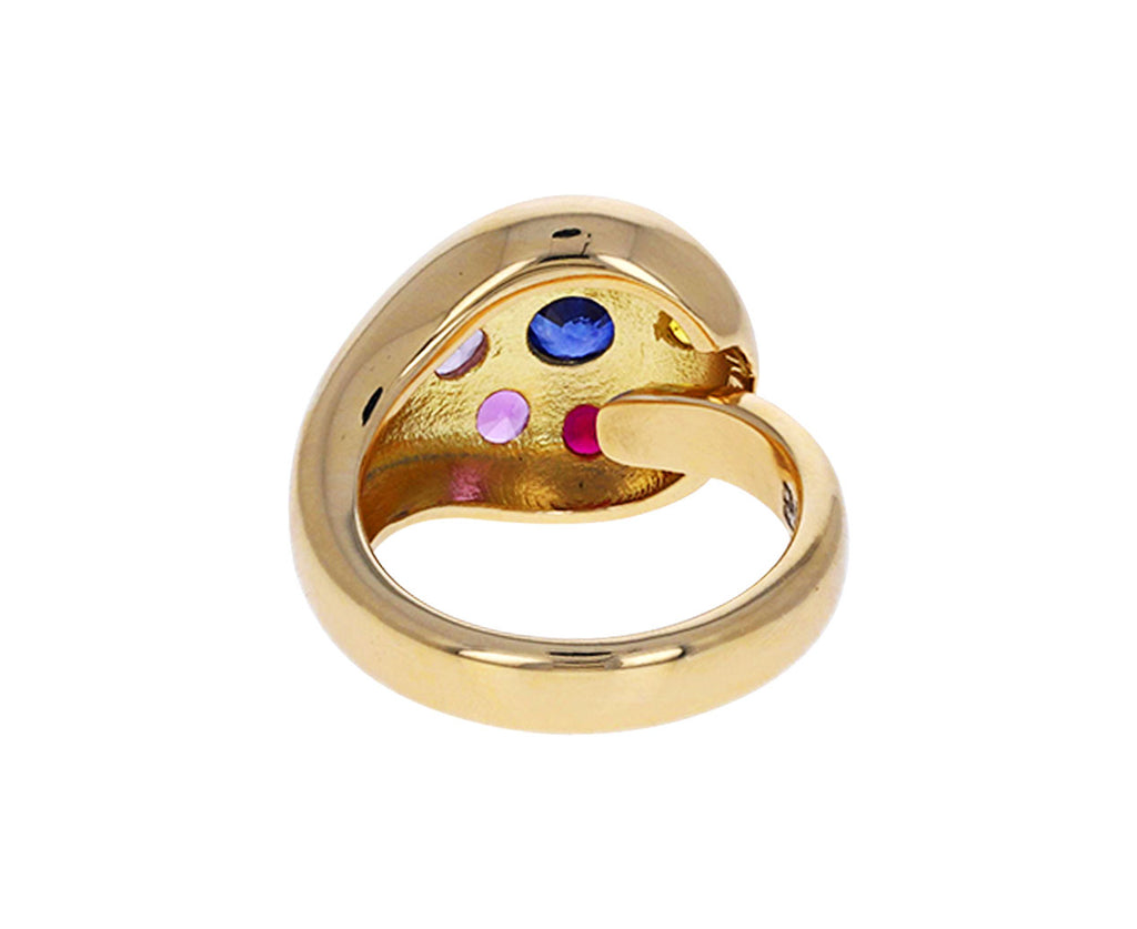 Rainbow Sapphire Large Petal Ring