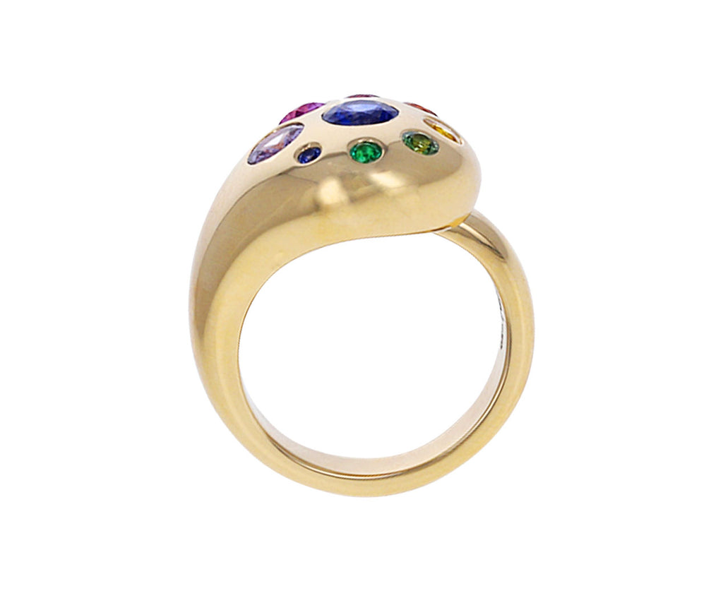 Rainbow Sapphire Large Petal Ring