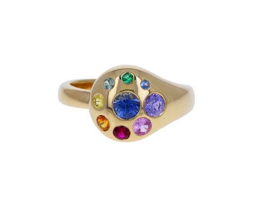 Rainbow Sapphire Medium Petal Ring