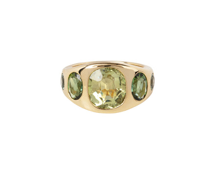 Brent Neale Green Tourmaline and Garnet Gypsy Ring