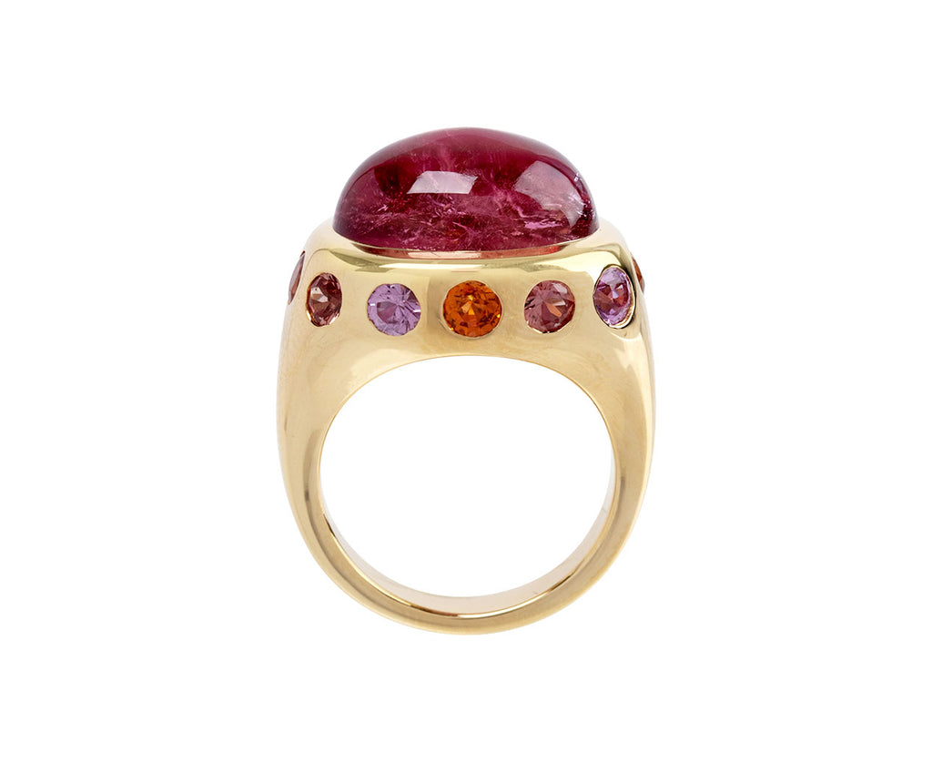 Brent Neale Pink Tourmaline and Sapphire Crown Ring Top