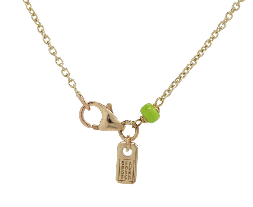 Bea Bongiasca Bubblegum Enamel 'B' Pendant Necklace Clasp Close Up