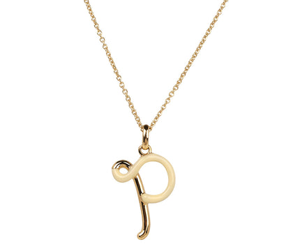 Bea Bongiasca Panna Cotta Enamel 'P' Pendant Necklace