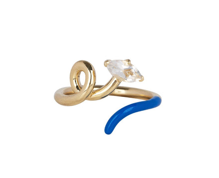 Cobalt and Rock Crystal Ring