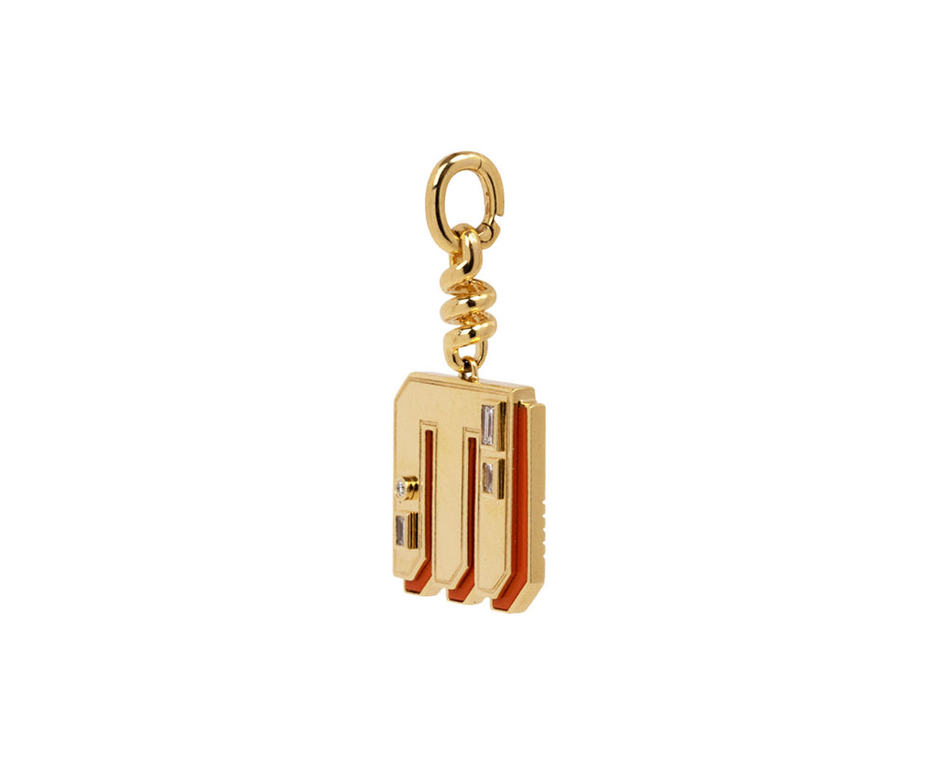 Boochier Orange Diamond Initial M Charm Pendant ONLY
