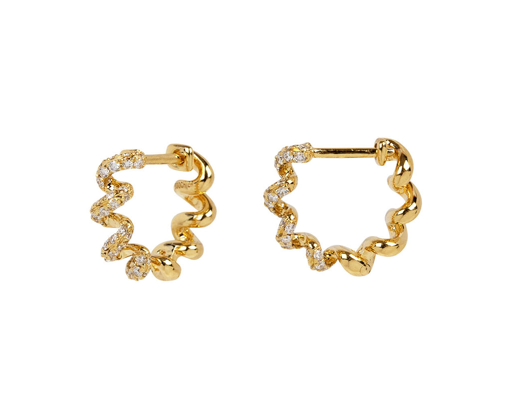 Boochier Diamond Slinkee Huggie Earrings Side View
