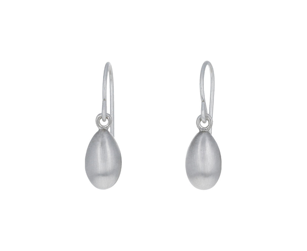 Silver Egg Dangle Earrings