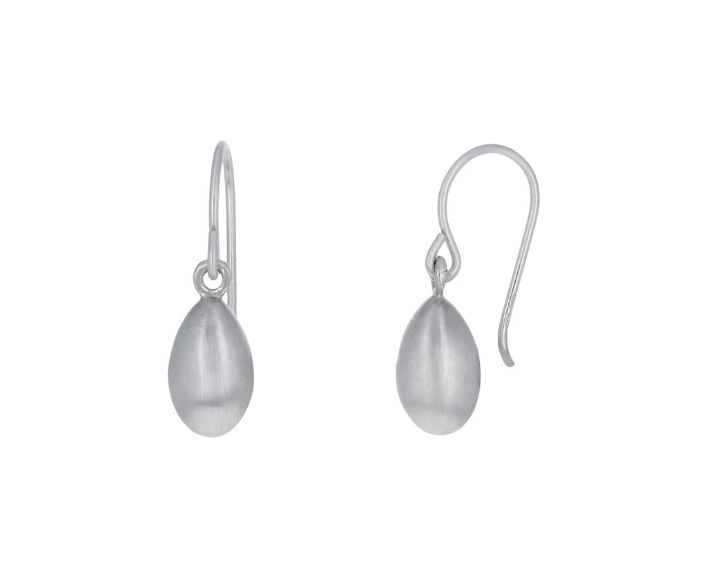 Silver Egg Dangle Earrings
