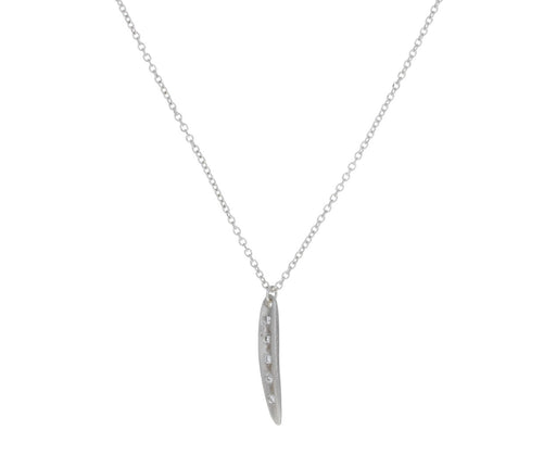 Tiny Leaf Pendant with Diamonds